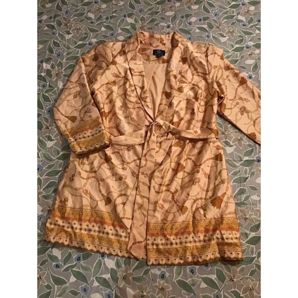 Giuliana Black label silky cardigan size Large petite new from HSN light pink